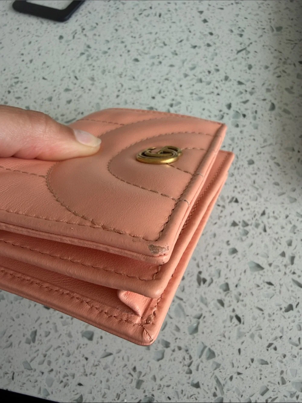 AGucci Pink Leather GG Wallet